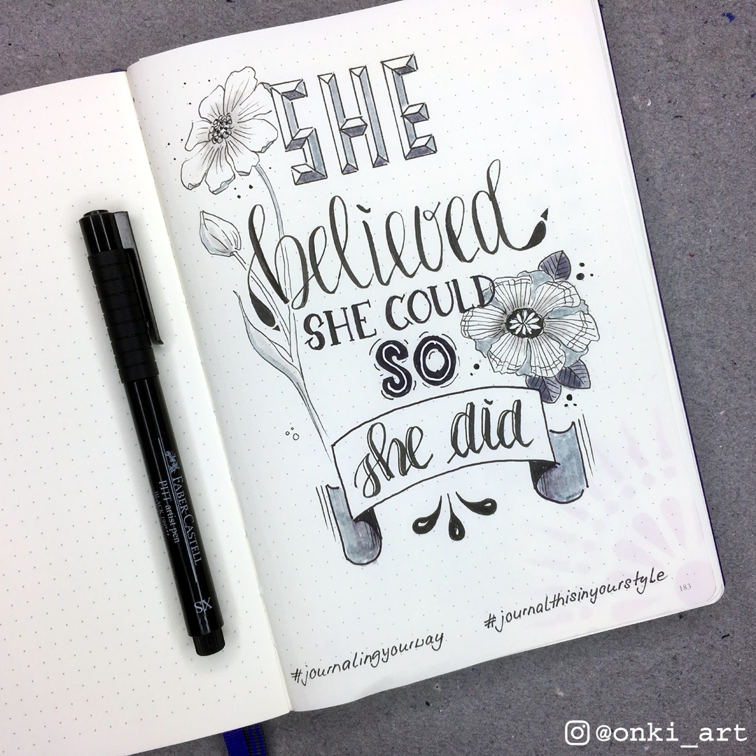 yournalingyourway quote lettering